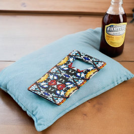 抽象芸術カラーテクスチャ クレジットカード栓抜き