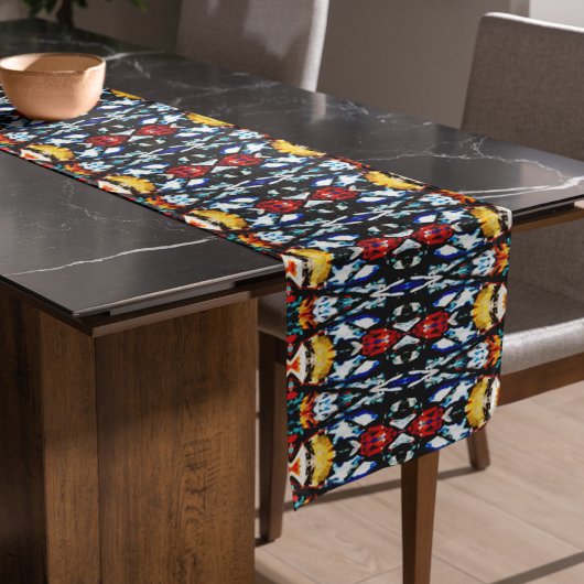 抽象芸術カラーテクスチャ ショートテーブルランナー