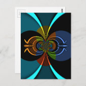 抽象芸術カラーバーストアートプリント ポストカード (正面/裏面)