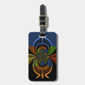 抽象芸術カラーバーストアートプリント ラゲッジタグ (正面縦)