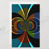 抽象芸術カラーバーストアートプリント 便箋 (正面/裏面)