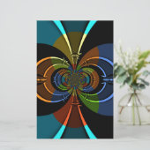 抽象芸術カラーバーストアートプリント 便箋 (スタンド正面)