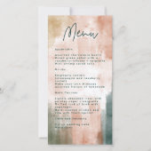 抽象芸術カラーブラシストローク結婚のメニューカード (正面)