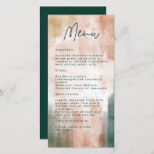 抽象芸術カラーブラシストローク結婚のメニューカード (正面/裏面)