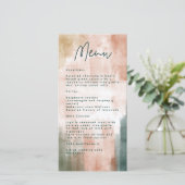 抽象芸術カラーブラシストローク結婚のメニューカード (スタンド正面)