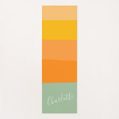 抽象芸術カラーブロックストライプのオレンジ色ミント名 ヨガマット (正面)