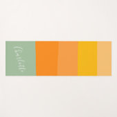 抽象芸術カラーブロックストライプのオレンジ色ミント名 ヨガマット (正面(横))