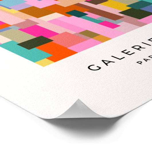 抽象芸術カラーブロック中央世紀の幾何モダン図形 ポスター (角)