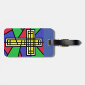 抽象芸術カラー交差デザイン ラゲッジタグ (裏面横)