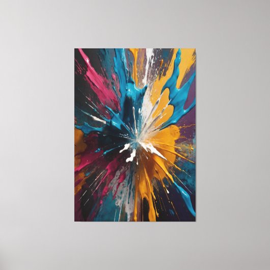 抽象芸術カラー分解キャンバはっきりしたス鮮やかウォール キャンバスプリント (正面)