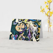 抽象芸術カラー勉強15、カード カード (黄色い花)