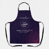 抽象芸術カラー名とロゴの髪のサロンエプロン エプロン (正面)