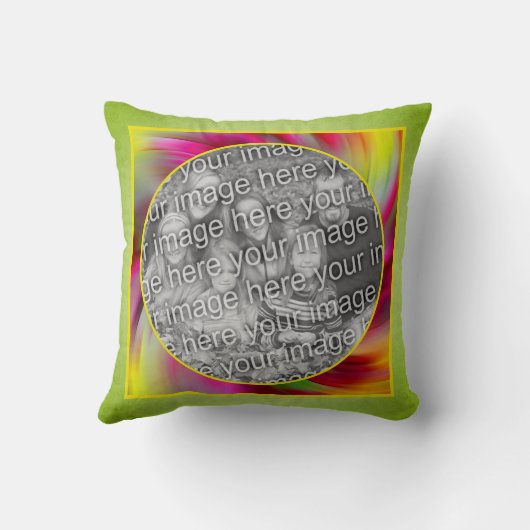 抽象芸術カラー渦巻きフレーム写真の追加 クッション (裏面)