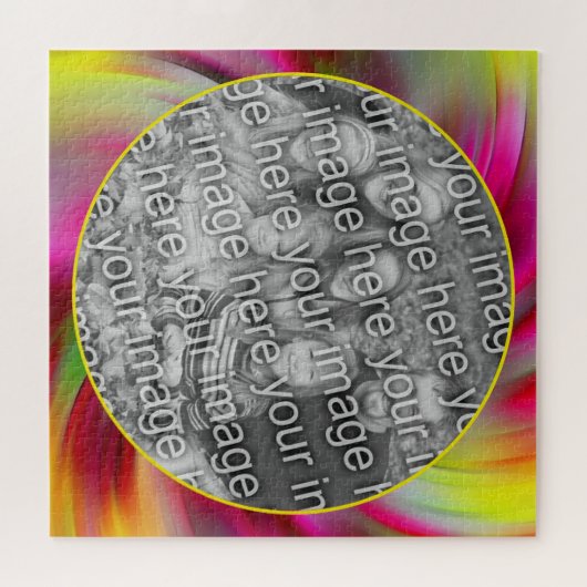 抽象芸術カラー渦巻きフレーム写真の追加 ジグソーパズル (横)