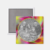 抽象芸術カラー渦巻きフレーム写真の追加 マグネット (正面/裏面)