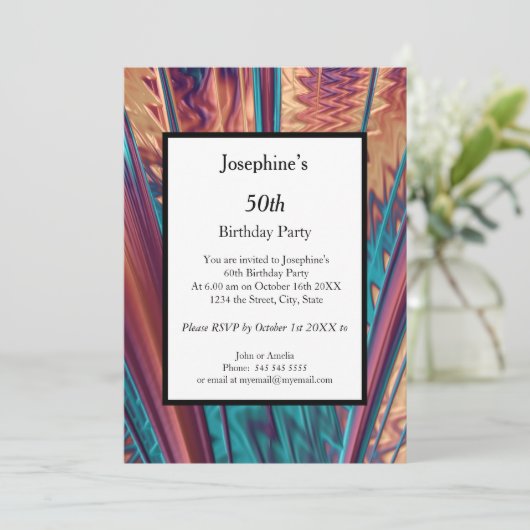 抽象芸術カラー第50回バースデーパーティー 招待状 (スタンド正面)