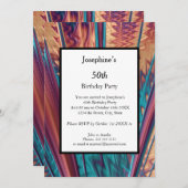 抽象芸術カラー第50回バースデーパーティー 招待状 (正面/裏面)