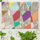 抽象芸術カラー金ゴールド キッチンタオル (折り畳み)