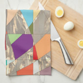 抽象芸術カラー金ゴールド キッチンタオル (四つ折り)