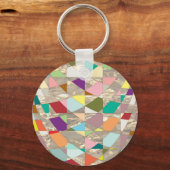 抽象芸術カラー金ゴールド キーホルダー (正面)