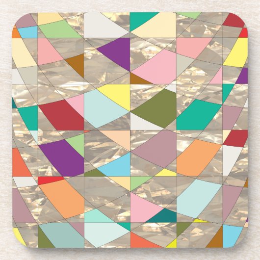 抽象芸術カラー金ゴールド コースター (正面)