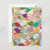 抽象芸術カラー金ゴールド ポストカード (正面/裏面)