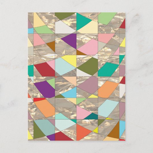 抽象芸術カラー金ゴールド ポストカード (正面)