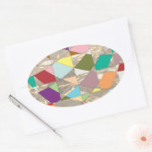 抽象芸術カラー金ゴールド 楕円形シール (封筒)