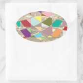 抽象芸術カラー金ゴールド 楕円形シール (バッグ)