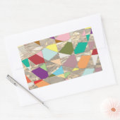 抽象芸術カラー金ゴールド 長方形シール (封筒)