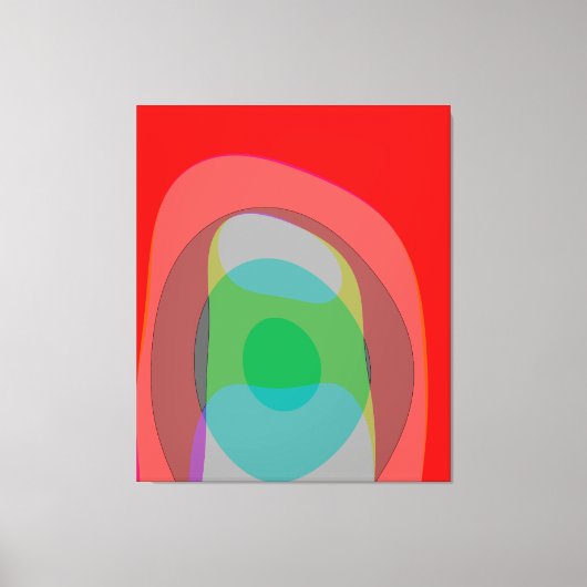 抽象芸術カラー（赤） 210 キャンバスプリント (正面)