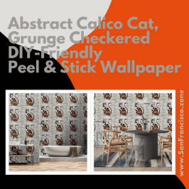 抽象芸術カリコグランジキャッ市松模様にクの皮とスティック 壁紙