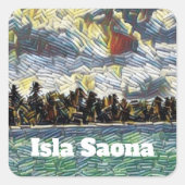 抽象芸術カリブのビーチブリックアートイスラソナ スクエアシール (正面)