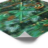 抽象芸術カルナ霊気グリーンゾナーシンボルポスター ポスター (角)