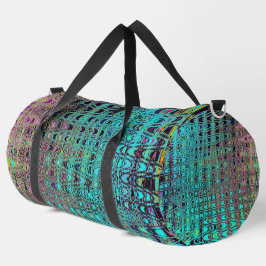 抽象芸術カレイドスコピックアクアレトロブーメランウェーブズ ダッフルバッグ