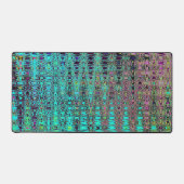 抽象芸術カレイドスコピックアクアレトロブーメランウェーブズ デスクマット (正面)