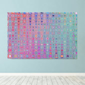 抽象芸術カレイドスコープレトロブーメランウェーブ キャンバスプリント (インサイチュ (ウッドフロア))