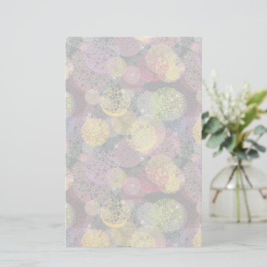 抽象芸術カワイト水玉模様サークル 便箋 (スタンド正面)