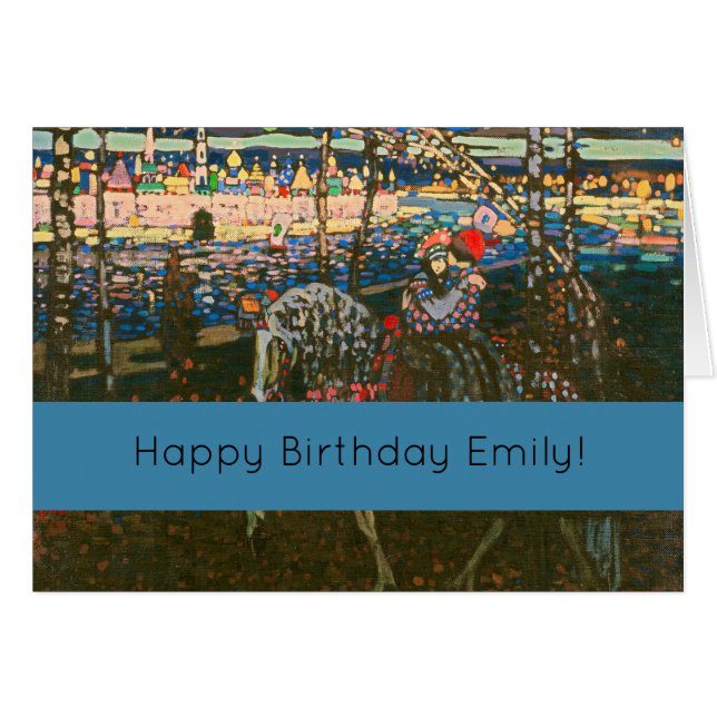 抽象芸術カンディンスキー乗馬カラフル夫婦 (正面横)