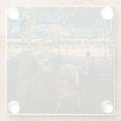 抽象芸術カンディンスキー乗馬カラフル夫婦 ガラスコースター (裏面)