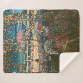 抽象芸術カンディンスキー乗馬カラフル夫婦 シェルパブランケット (正面(横))