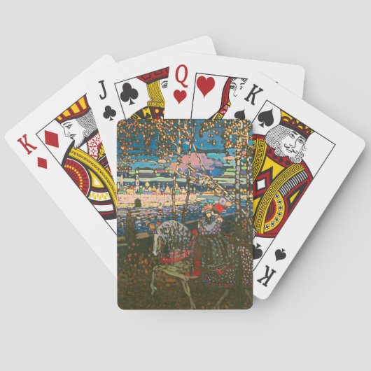 抽象芸術カンディンスキー乗馬カラフル夫婦 トランプ (裏面)