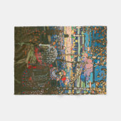 抽象芸術カンディンスキー乗馬カラフル夫婦 フリースブランケット (正面(横))