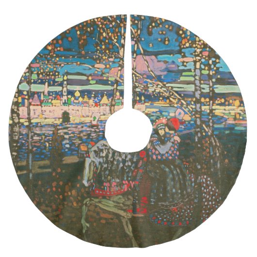 抽象芸術カンディンスキー乗馬カラフル夫婦 ブラッシュドポリエステルツリースカート (正面)