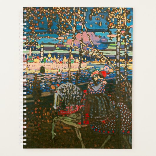 抽象芸術カンディンスキー乗馬カラフル夫婦 プランナー手帳 (正面)