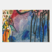 抽象芸術カンディンスキー乗馬カラフル夫婦 ラッピングペーパーシート (正面3)