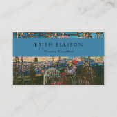 抽象芸術カンディンスキー乗馬カラフル夫婦 名刺 (正面)