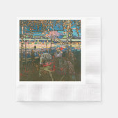 抽象芸術カンディンスキー乗馬カラフル夫婦 縁ありカクテルナプキン (正面)