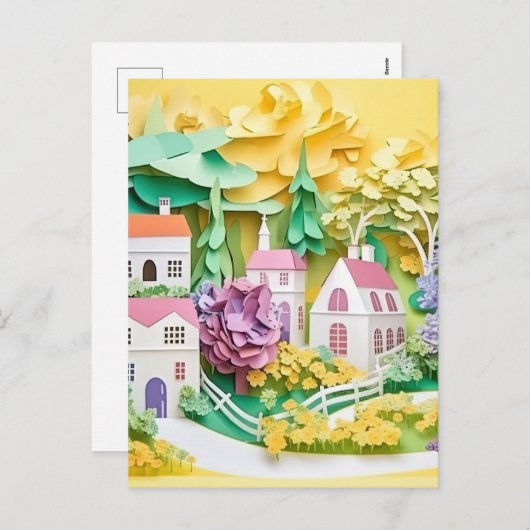 抽象芸術カントリーガーデンの背景 シーズンポストカード (正面/裏面)