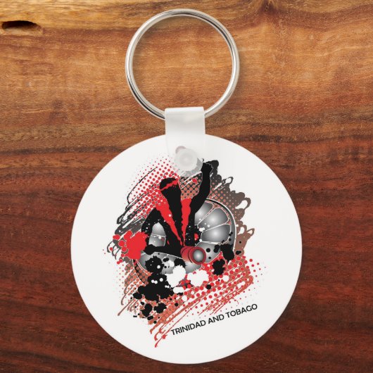 抽象芸術カーニバルパンマンインレッドホワイトとブラック キーホルダー (正面)